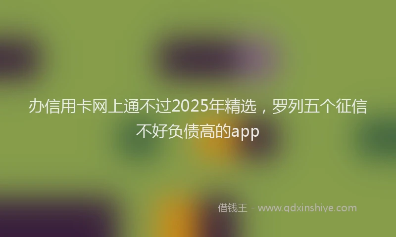 办信用卡网上通不过2025年精选，罗列五个征信不好负债高的app