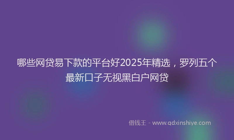 哪些网贷易下款的平台好2025年精选，罗列五个最新口子无视黑白户网贷