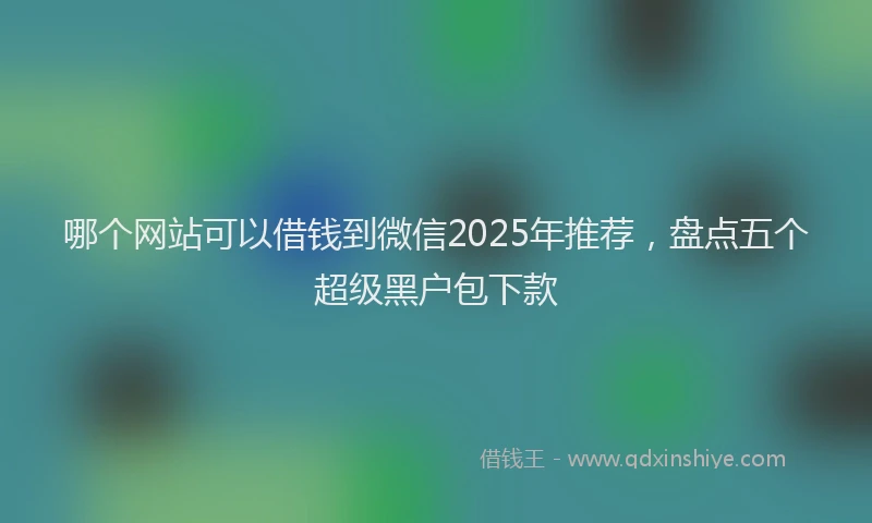 哪个网站可以借钱到微信2025年推荐，盘点五个超级黑户包下款