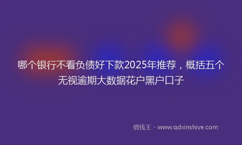 哪个银行不看负债好下款2025年推荐，概括五个无视逾期大数据花户黑户口子