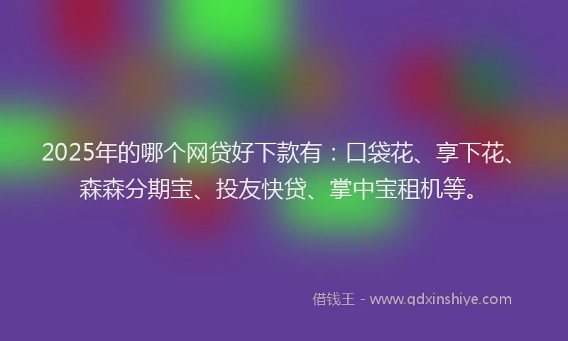 2025年的哪个网贷好下款有：口袋花、享下花、森森分期宝、投友快贷、掌中宝租机等。