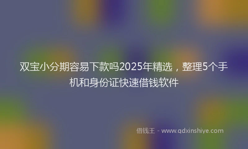 双宝小分期容易下款吗2025年精选，整理5个手机和身份证快速借钱软件