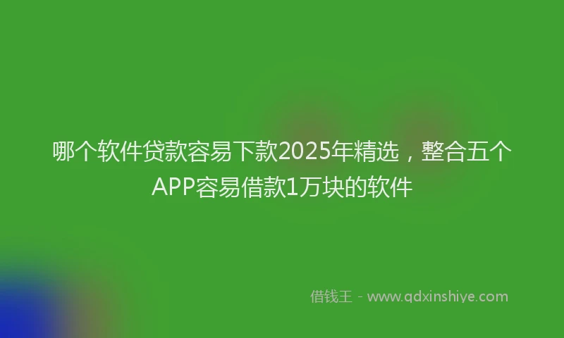 哪个软件贷款容易下款2025年精选，整合五个APP容易借款1万块的软件