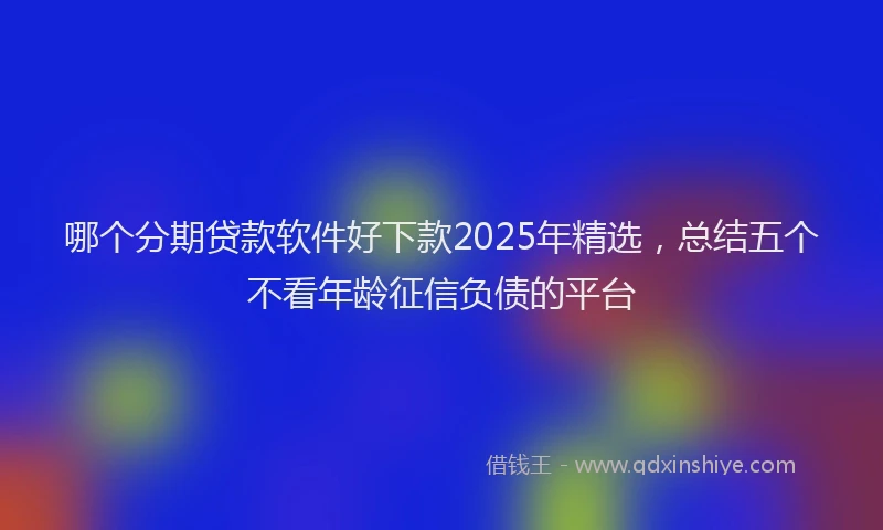 哪个分期贷款软件好下款2025年精选，总结五个不看年龄征信负债的平台