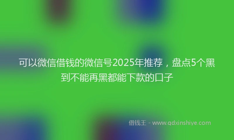 可以微信借钱的微信号2025年推荐，盘点5个黑到不能再黑都能下款的口子