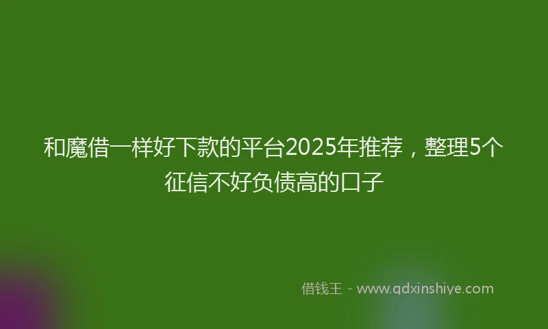 和魔借一样好下款的平台2025年推荐，整理5个征信不好负债高的口子