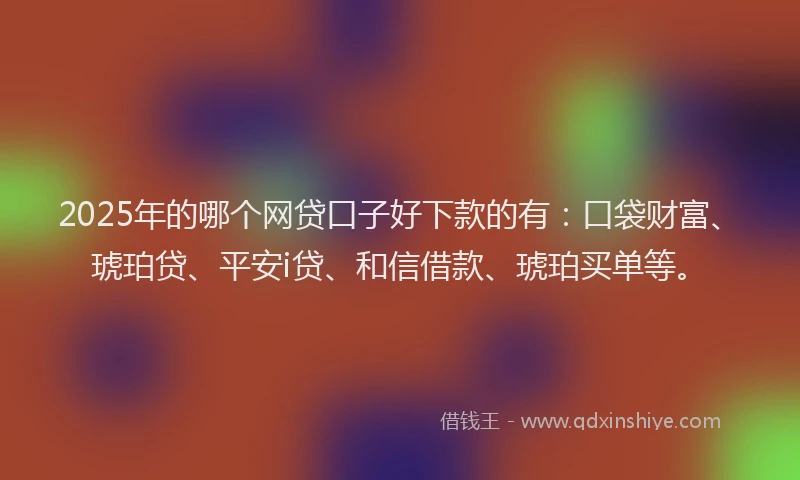 2025年的哪个网贷口子好下款的有：口袋财富、琥珀贷、平安i贷、和信借款、琥珀买单等。