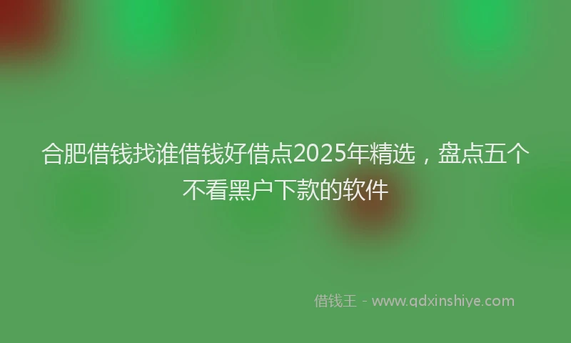 合肥借钱找谁借钱好借点2025年精选，盘点五个不看黑户下款的软件