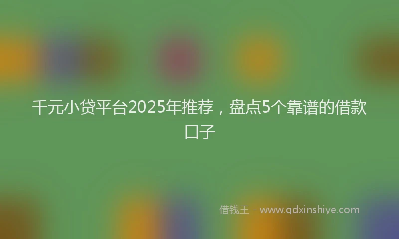 千元小贷平台2025年推荐，盘点5个靠谱的借款口子