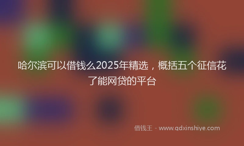 哈尔滨可以借钱么2025年精选，概括五个征信花了能网贷的平台