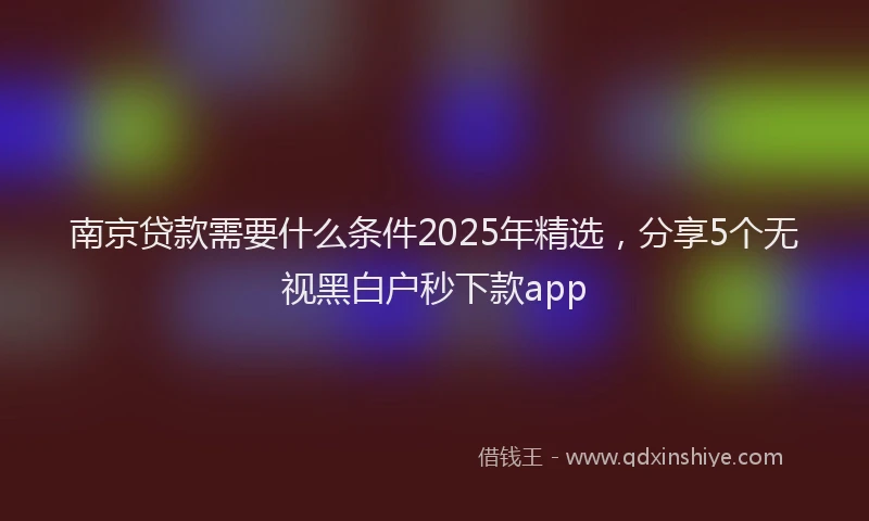 南京贷款需要什么条件2025年精选，分享5个无视黑白户秒下款app