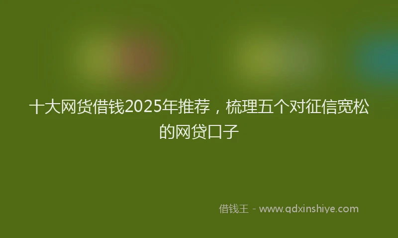 十大网货借钱2025年推荐，梳理五个对征信宽松的网贷口子