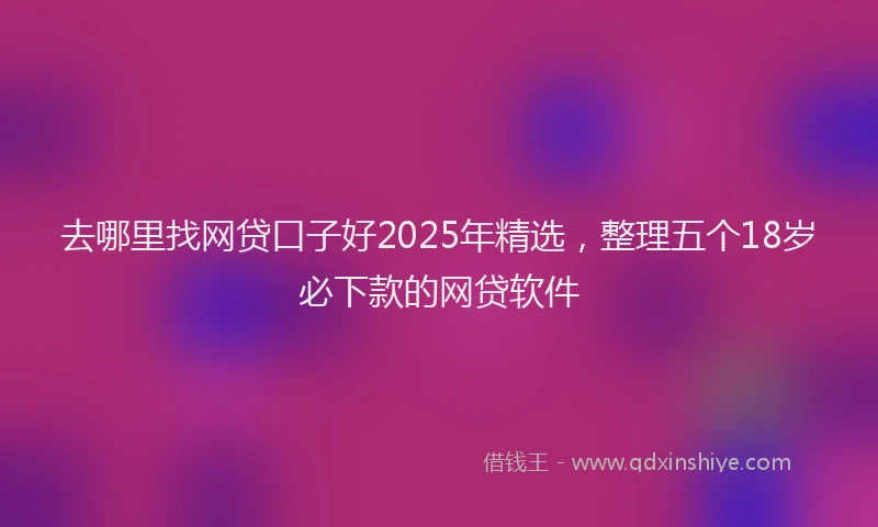 去哪里找网贷口子好2025年精选，整理五个18岁必下款的网贷软件