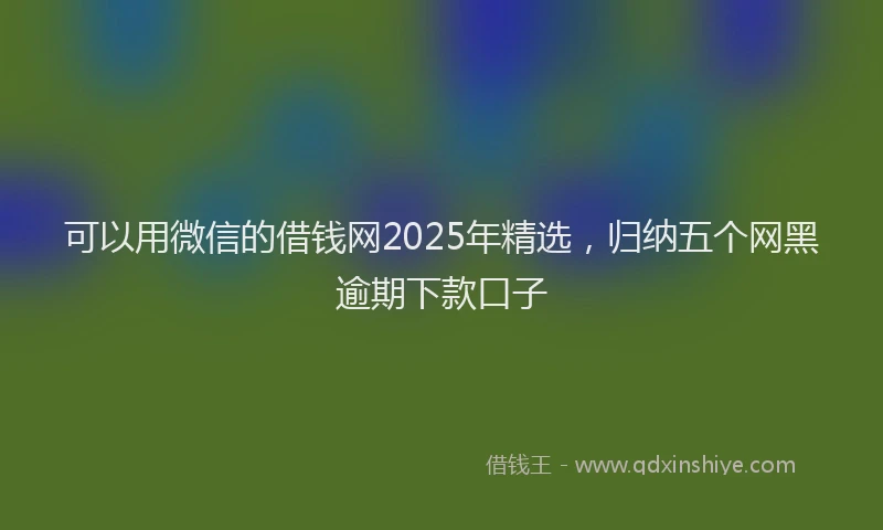 可以用微信的借钱网2025年精选，归纳五个网黑逾期下款口子