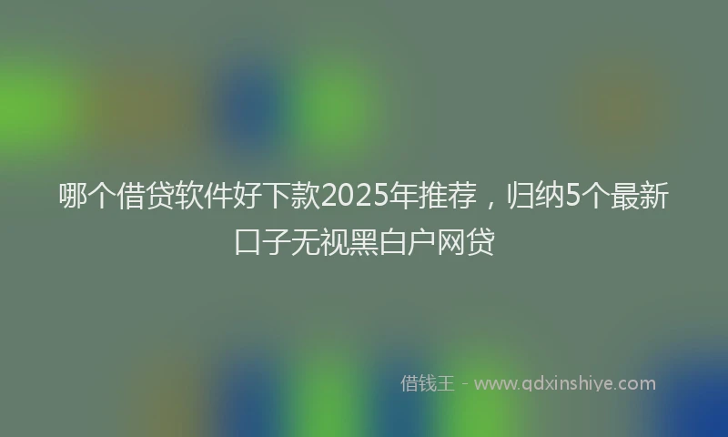哪个借贷软件好下款2025年推荐，归纳5个最新口子无视黑白户网贷