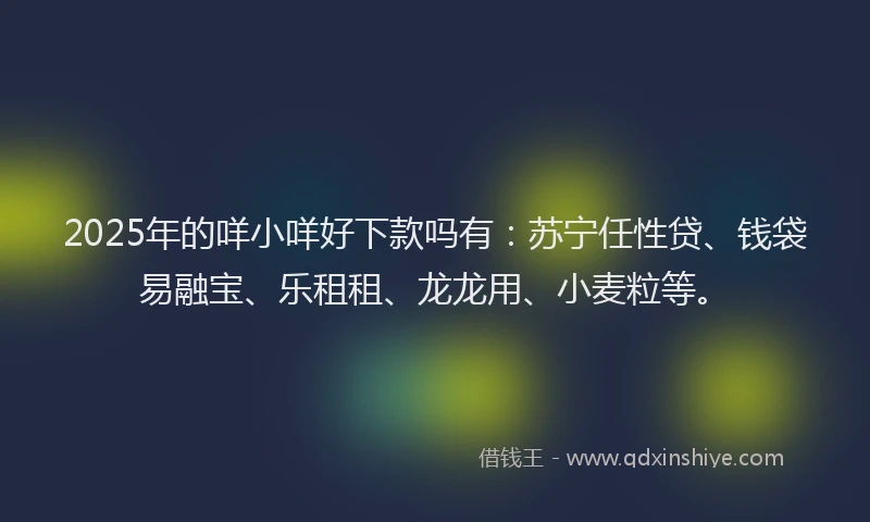 2025年的咩小咩好下款吗有：苏宁任性贷、钱袋易融宝、乐租租、龙龙用、小麦粒等。