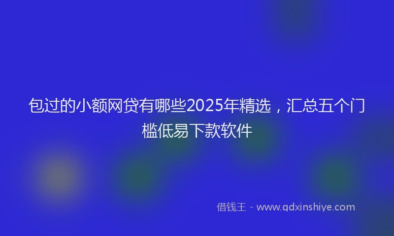 包过的小额网贷有哪些2025年精选，汇总五个门槛低易下款软件