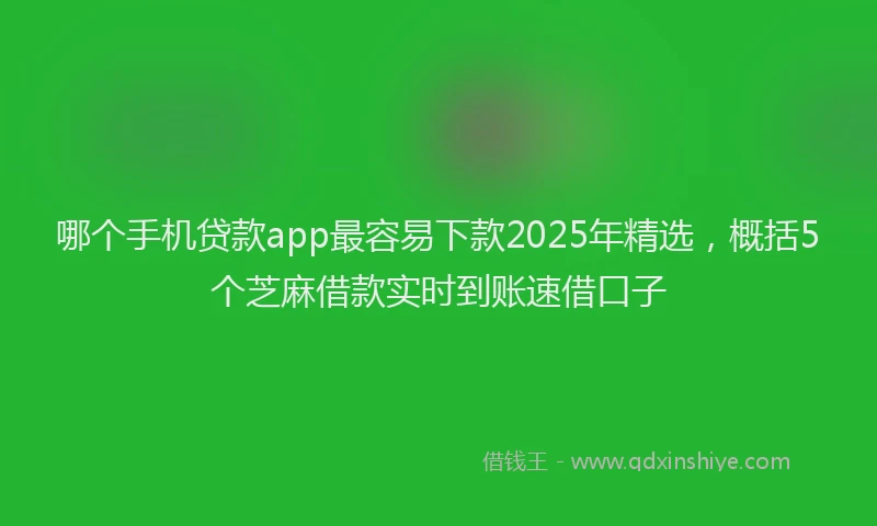 哪个手机贷款app最容易下款2025年精选，概括5个芝麻借款实时到账速借口子