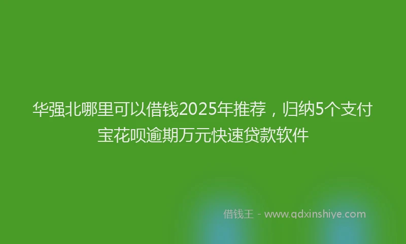 华强北哪里可以借钱2025年推荐，归纳5个支付宝花呗逾期万元快速贷款软件