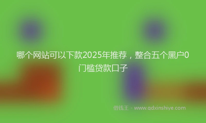 哪个网站可以下款2025年推荐，整合五个黑户0门槛贷款口子