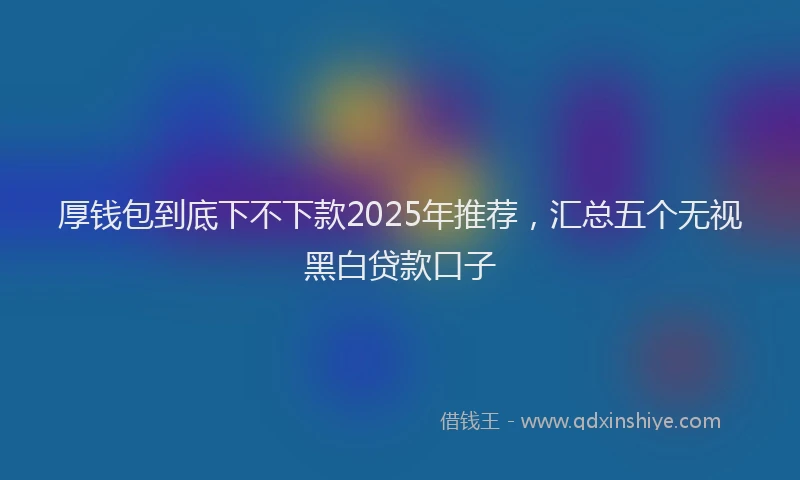 厚钱包到底下不下款2025年推荐，汇总五个无视黑白贷款口子