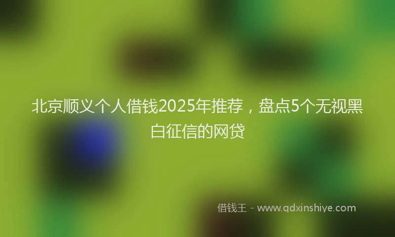 北京顺义个人借钱2025年推荐，盘点5个无视黑白征信的网贷