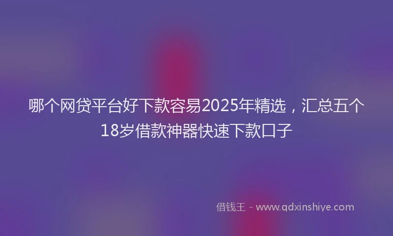 哪个网贷平台好下款容易2025年精选，汇总五个18岁借款神器快速下款口子