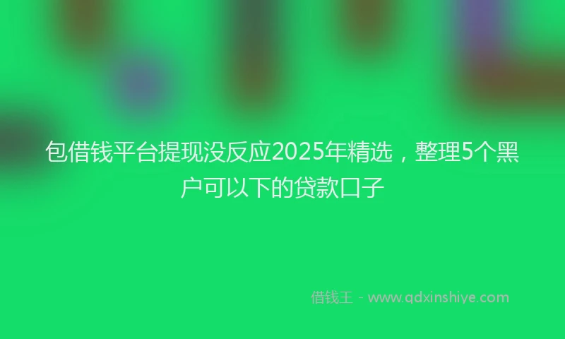 包借钱平台提现没反应2025年精选，整理5个黑户可以下的贷款口子