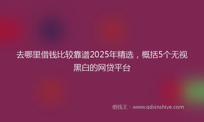 去哪里借钱比较靠谱2025年精选，概括5个无视黑白的网贷平台