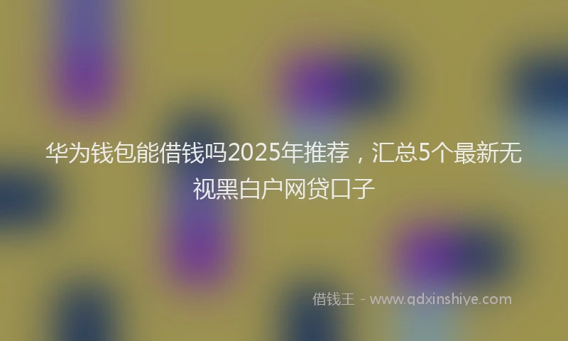 华为钱包能借钱吗2025年推荐，汇总5个最新无视黑白户网贷口子