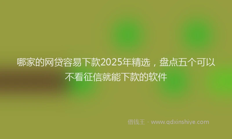 哪家的网贷容易下款2025年精选，盘点五个可以不看征信就能下款的软件