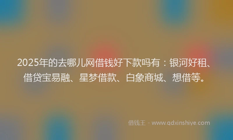 2025年的去哪儿网借钱好下款吗有：银河好租、借贷宝易融、星梦借款、白象商城、想借等。