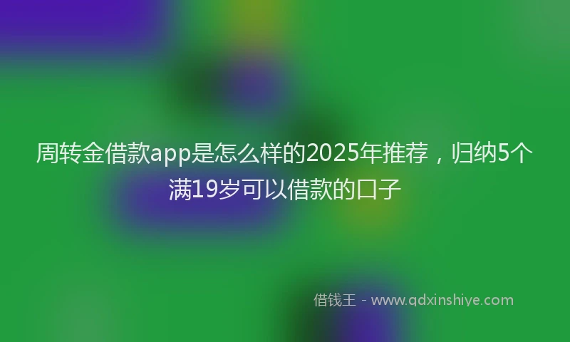 周转金借款app是怎么样的2025年推荐，归纳5个满19岁可以借款的口子