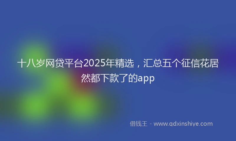 十八岁网贷平台2025年精选，汇总五个征信花居然都下款了的app