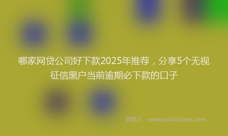 哪家网贷公司好下款2025年推荐，分享5个无视征信黑户当前逾期必下款的口子