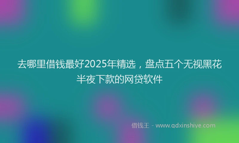 去哪里借钱最好2025年精选，盘点五个无视黑花半夜下款的网贷软件