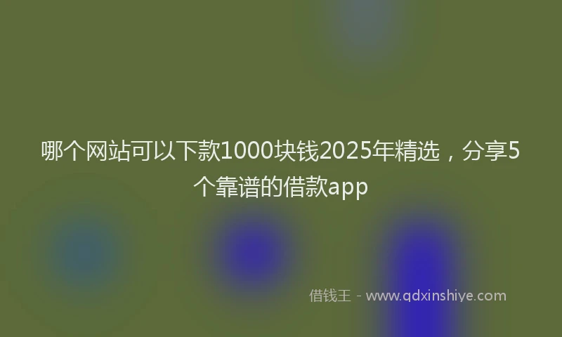 哪个网站可以下款1000块钱2025年精选，分享5个靠谱的借款app