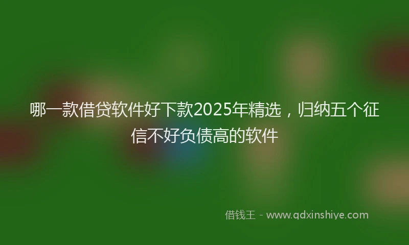 哪一款借贷软件好下款2025年精选，归纳五个征信不好负债高的软件