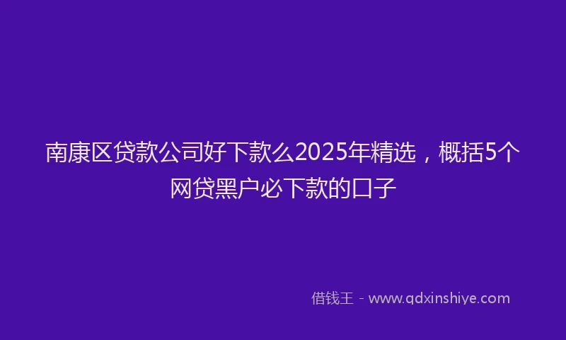 南康区贷款公司好下款么2025年精选，概括5个网贷黑户必下款的口子