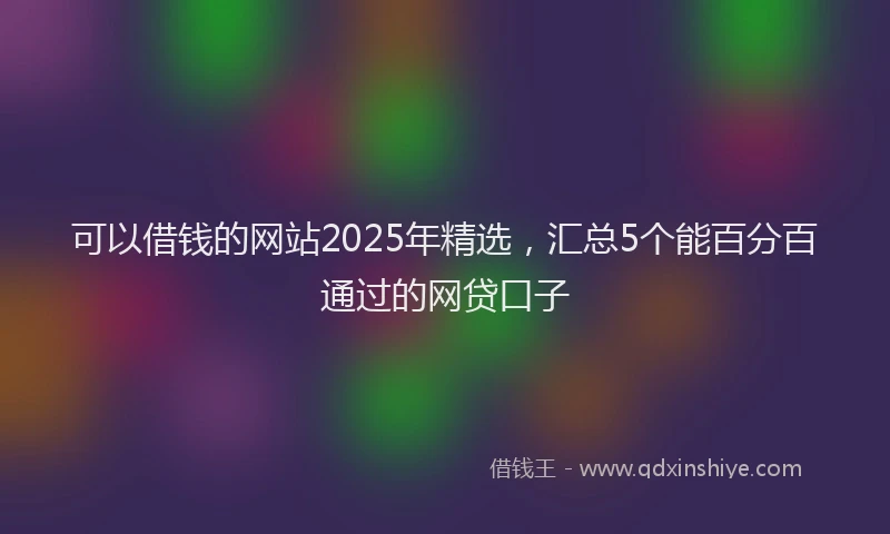 可以借钱的网站2025年精选，汇总5个能百分百通过的网贷口子