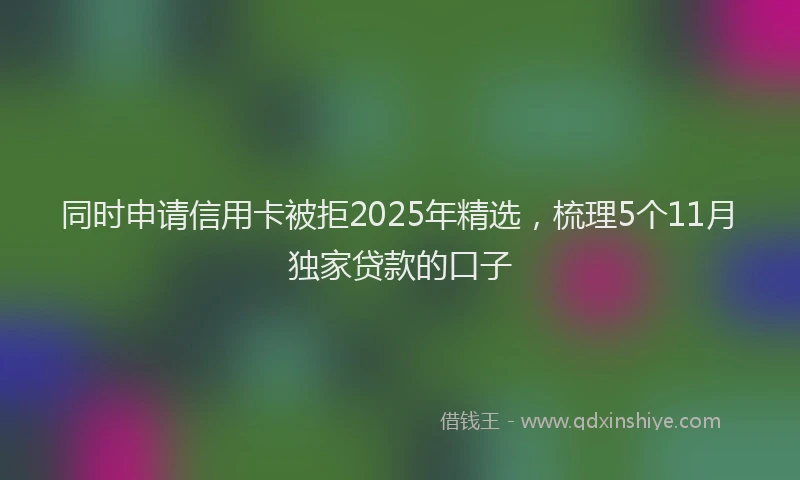 同时申请信用卡被拒2025年精选，梳理5个11月独家贷款的口子