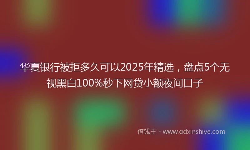 华夏银行被拒多久可以2025年精选，盘点5个无视黑白100%秒下网贷小额夜间口子