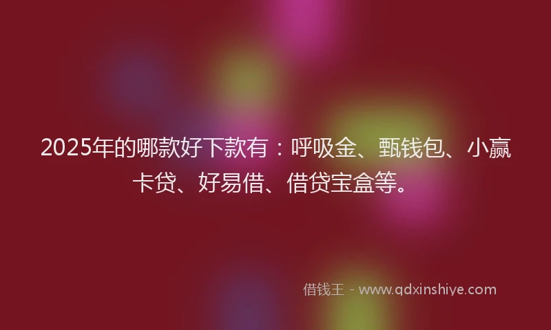 2025年的哪款好下款有：呼吸金、甄钱包、小赢卡贷、好易借、借贷宝盒等。
