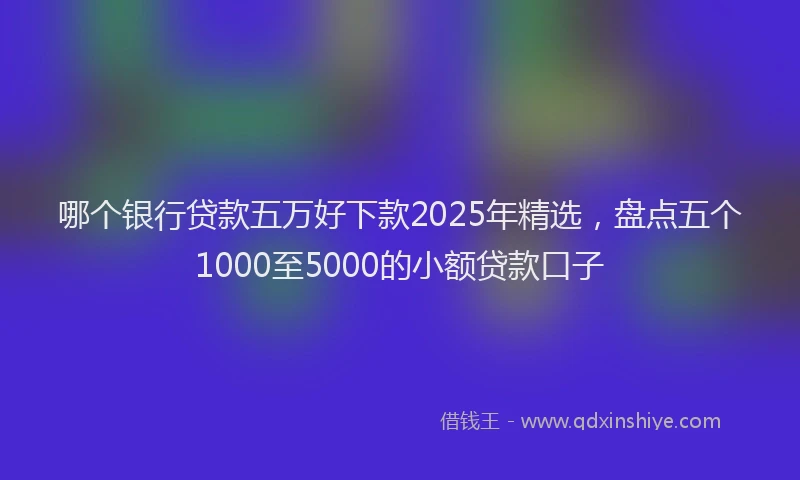 哪个银行贷款五万好下款2025年精选，盘点五个1000至5000的小额贷款口子