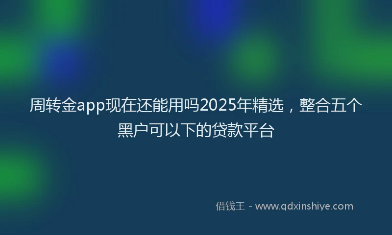 周转金app现在还能用吗2025年精选，整合五个黑户可以下的贷款平台