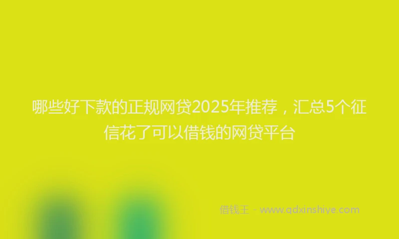 哪些好下款的正规网贷2025年推荐，汇总5个征信花了可以借钱的网贷平台