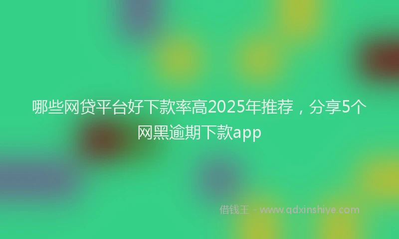 哪些网贷平台好下款率高2025年推荐，分享5个网黑逾期下款app