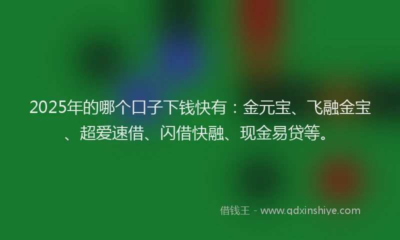 2025年的哪个口子下钱快有：金元宝、飞融金宝、超爱速借、闪借快融、现金易贷等。