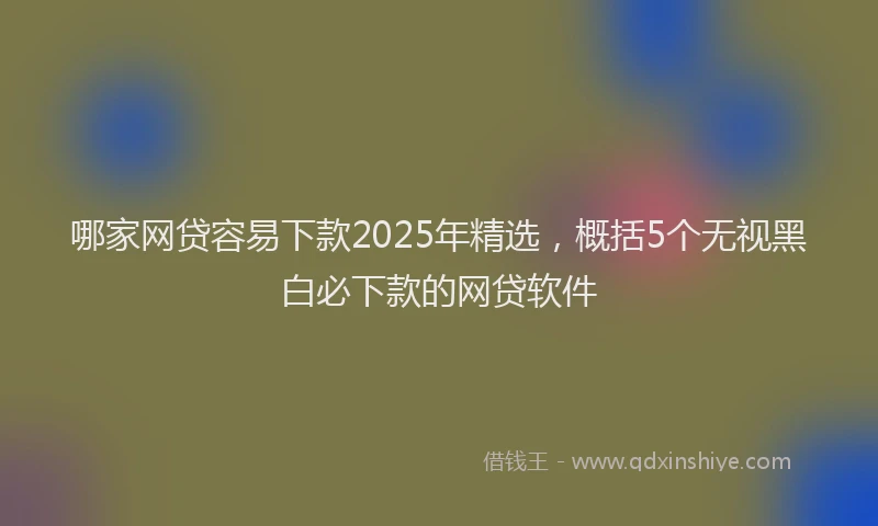 哪家网贷容易下款2025年精选，概括5个无视黑白必下款的网贷软件
