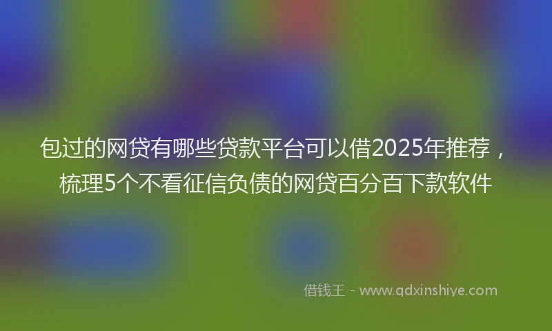 包过的网贷有哪些贷款平台可以借2025年推荐，梳理5个不看征信负债的网贷百分百下款软件